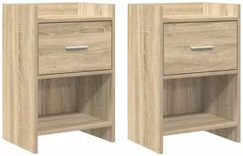 vidaXL Nachttische 2er-Set Sonoma-Eiche 40x30x60cm Holzwerkstoff (8010984)