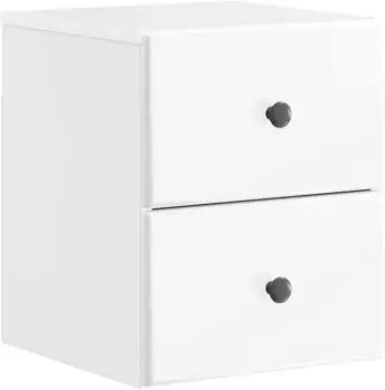 vidaXL Wandmontierter Nachttisch hochglanz weiß 34,5x33x40cm (899153)