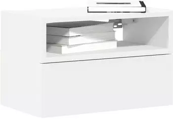 vidaXL Wandmontierter Nachttisch, weiß, 45x26x28,5 cm (858596)