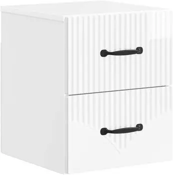 vidaXL Wandmontierter Nachttisch hochglanz wei&szlig; 34,5x33x40cm (898983)