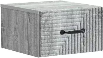 vidaXL Wandmontierter Nachttisch Sonoma-grau 34,5x33x20cm