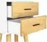 VCM Singol XXL Nachttisch 2 Schubladen, Retro-Design, 45x30x70cm