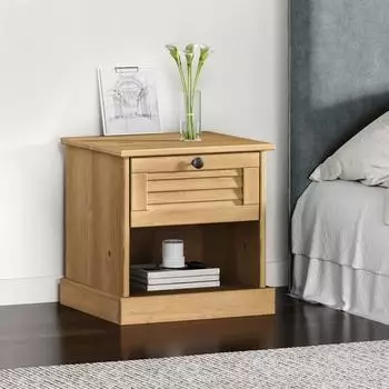vidaXL Nachttisch VIGO 42x35x42cm Massivholz Kiefer, braun (353154)
