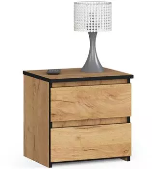 Akord Furniture Factory CL2 Nachttisch 2 Schubladen, Eiche Craft, 40x40x35cm (2900)