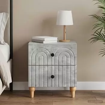 vidaXL Nachttisch Holzwerkstoff betongrau 43x34,5x48cm (894071)
