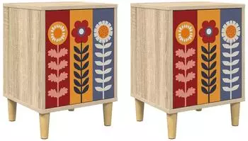 vidaXL Nachttisch ESSEN 2er-Set Sonoma-Eiche 36x33x50cm (8007216)