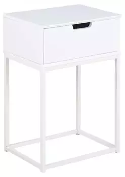 Actona Mitra Nachttisch wei&szlig;, 1 Schublade, Metall (84199859-0)