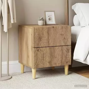 vidaXL Nachttisch 2er-Set Holzwerkstoff Artisan-Eiche 43x34,5x48cm (895004)