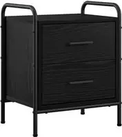 vidaXL Nachttisch Schwarz-Eiche-Optik 40 x 30 x 50 cm Holzwerkstoff