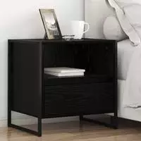 vidaXL Nachttisch Schwarz Eichen-Optik 50 x 39,5 x 50 cm Holzwerkstoff