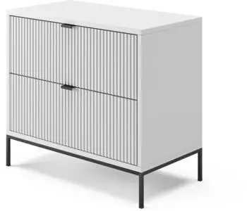 VICCO Eliza Nachttisch weiß, 2 Schubladen, 66x60cm (49462)