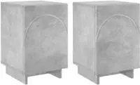 vidaXL Nachttisch 2 stk. Betongrau 33,5 x 34,5 x 50 cm Holzwerkstoff