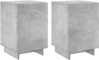 vidaXL Nachttisch 2er-Set betongrau, Holzwerkstoff, 33,5x34,5x50cm