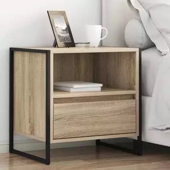 vidaXL Nachttisch Sonoma-Eiche, Holzwerkstoff, 50x39,5x50cm
