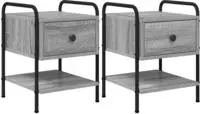 vidaXL Nachttisch 2 Stk. Grau Sonoma 35 x 36,5 x 47 cm Holzwerkstoff