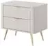 Bettso LANTE Nachttisch 2 Schubladen, geriffelte Fronten, beige