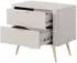 Bettso LANTE Nachttisch 2 Schubladen, geriffelte Fronten, beige