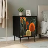 vidaXL Nachttisch ZAANDAM Schwarz Eichen-Optik 36 x 33 x 51 cm