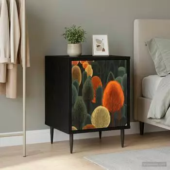 vidaXL Nachttisch ZAANDAM Schwarz, Eichen-Optik, 36x33x51cm (8007251)