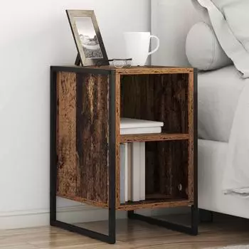 vidaXL Nachttisch 2er-Set Holzwerkstoff Altholz-Optik 39,5x30x50cm (886639)