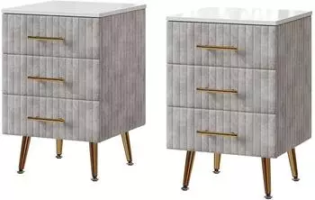 VICCO Velia Nachttisch grau, 2er-Set (53035)
