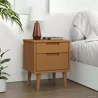 vidaXL Nachttisch MOLDE Karamell 40 x 35 x 48 cm Massives Kiefernholz