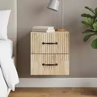 vidaXL Wandmontierter Nachttisch Sonoma-Eiche 34,5 x 33 x 40 cm