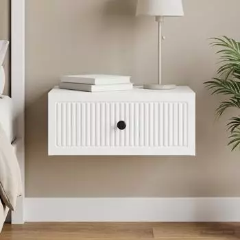 vidaXL Nachttisch mit Schublade, wei&szlig;, 49x34,5x20cm, Holzwerkstoff (897935)