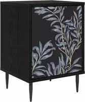 vidaXL Nachttisch DOKKUM Schwarz Eichen-Optik 36 x 33 x 51 cm