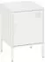 OKWISH Nachttisch Metall weiß mit verstellbarem Regal, 40x40x56cm