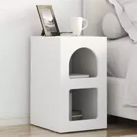 vidaXL Nachttisch ELST Wei&szlig; 29,5 x 33,5 x 50 cm Holzwerkstoff