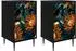vidaXL LOCHEM Nachttisch 2er-Set, schwarz Eichen-Optik, 36x33x61cm