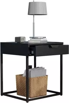 VCM Nachttisch Flokas S, Metall, schwarz, 50x43x41cm