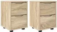 vidaXL Nachttische 2 stk. Sonoma-Eiche 30,5 x 30 x 43 cm Holzwerkstoff