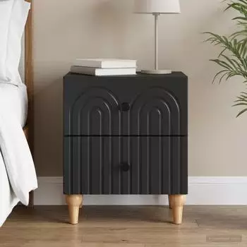 vidaXL Nachttisch schwarz, Holzwerkstoff, 43x34,5x48cm (894067)