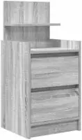 vidaXL Nachttisch mit 2 Schubladen Grau Sonoma 38x34x80 cm
