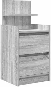 vidaXL Nachttisch 2 Schubladen grau Sonoma 38x34x80cm (861365)