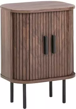 Beliani Bradley Nachttisch Holzoptik dunkelbraun, 2 Schiebetüren (624201)
