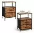 Relaxdays Nachttisch 2 Schubladen & Ablagen, braun/schwarz, 61x38x28cm