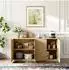 OKWISH Aufbewahrungsschrank MDF Eiche, zweitürig, Faltenfront, 80x40x80cm