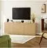 OKWISH Aufbewahrungsschrank MDF Eiche, zweitürig, Faltenfront, 80x40x80cm