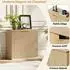 OKWISH Aufbewahrungsschrank MDF Eiche, zweitürig, Faltenfront, 80x40x80cm