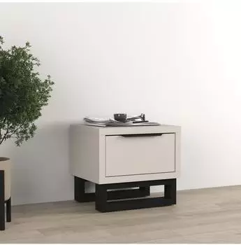 Home Affaire Eden Nachttisch 1 Schublade, Kaschmir und Schwarz