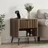 OKWISH Nachttisch MDF, Walnuss, 45x40x53cm, 1 Schublade, offenes Fach