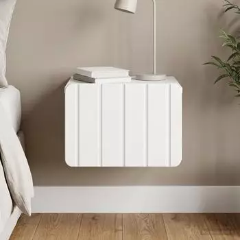 vidaXL Nachttisch wandmontiert hochglanz wei&szlig; 33x34,5x24cm (898263)