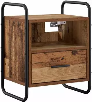 vidaXL H&auml;ngender Nachttisch Altholz-Optik 40x30x50cm