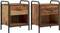 vidaXL Nachttisch 2 stk. Altholz 40 x 30 x 50 cm Holzwerkstoff