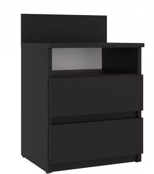 RAUMHIRSCH MALWA Nachttisch mit 2 Schubladen und Ablage, schwarz, 40x59x32cm (800001522791)