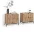 Livinity Aterno Viking Oak Nachttisch-Set, Holzwerkstoff, eichefarben (58966)