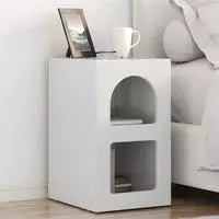 vidaXL Nachttisch ELST 2 Stk. Hochglanz Wei&szlig; 29,5 x 33,5 x 50 cm